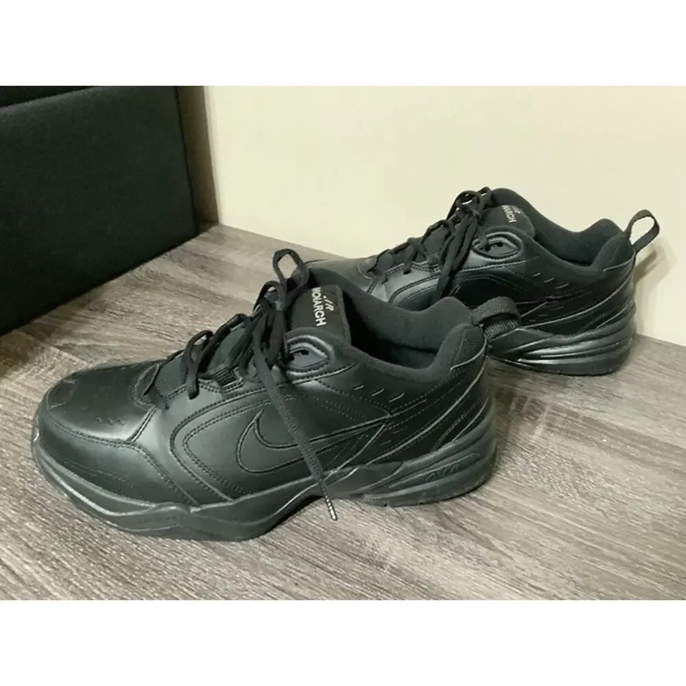 Nike Air Monarch Black Double Wide Running Shoes Men’s Size 10.5W 4E USED